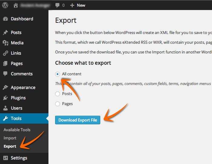 Export-Wordpress