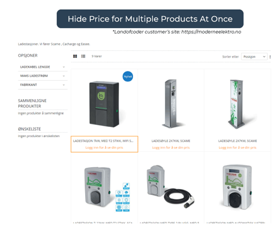 Display on the Product Page