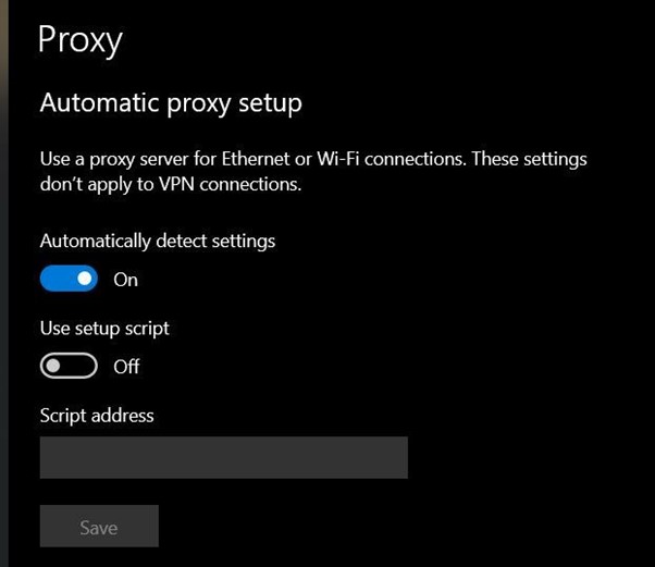 proxy setting